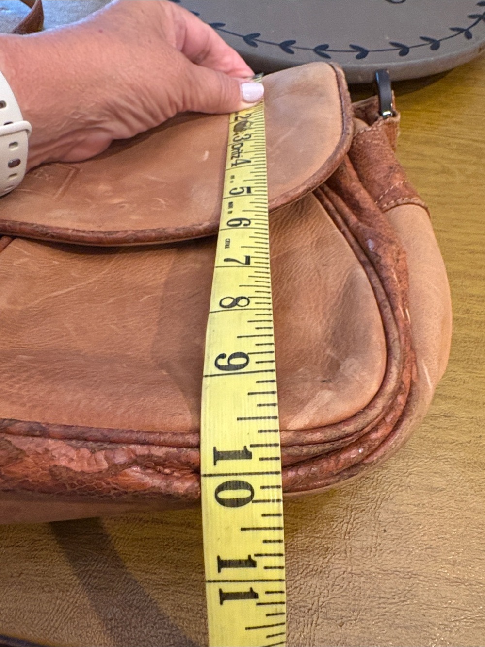 Bally Distressed Leather Crossbody in Tan - Picture 11 of 12